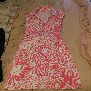 Lilly Pulitzer collared shirt open back sundress